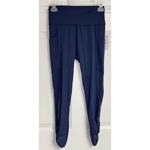 Whisper Women's Blue Indigo Pull On Leggings Small Pockets Ret. $92 Emory Mood